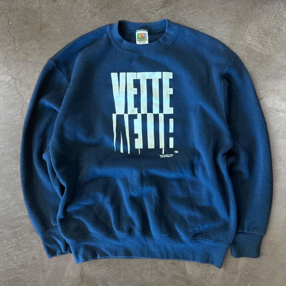 Navy blue vintage 90s Corvette crewneck sweatshirt Chevy